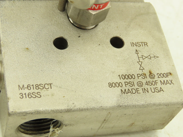 Rosemount M-618SCT316SS 1151GP8E22B1 Pressure Transmitter 45VDC 1000PSI & Valve