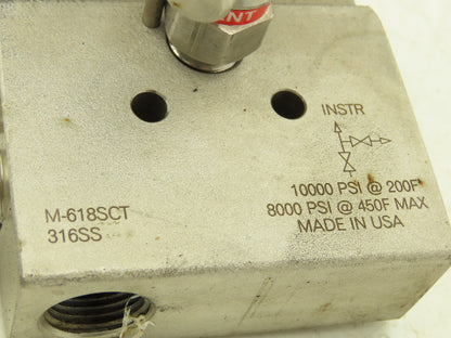 Rosemount M-618SCT316SS 1151GP8E22B1 Pressure Transmitter 45VDC 1000PSI & Valve