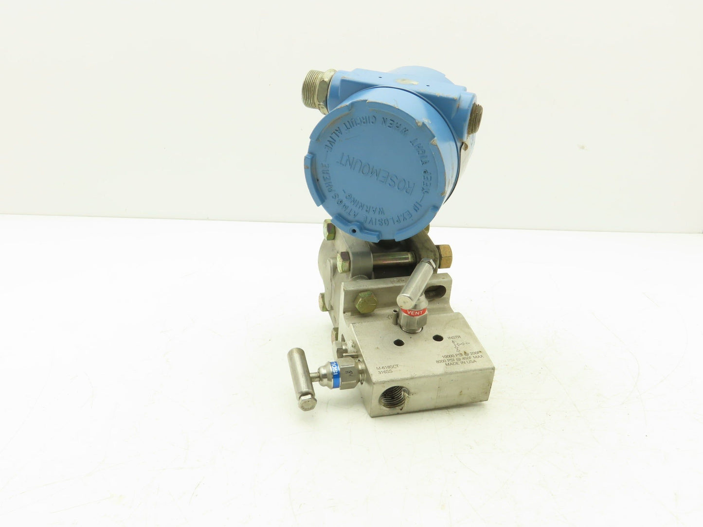 Rosemount M-618SCT316SS 1151GP8E22B1 Pressure Transmitter 45VDC 1000PSI & Valve