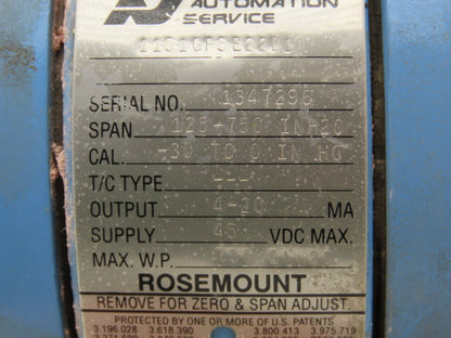 Rosemount M-618SCT316SS 1151GP5E22B1 Pressure Transmitter 45VDC & Valve
