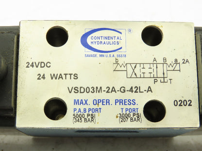 Continental Hydraulics VSD03M-2A-G-42L-A Directional Control Solenoid Valve 24V