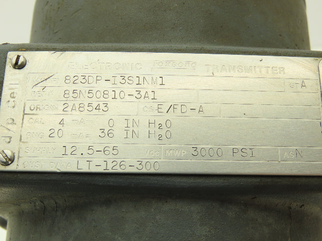 Foxboro 823DP-I3S1NM1 Electronic Pressure Transmitter 12.5-65VDC 3000PSI