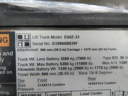 Hyster E60Z-33 Forklift Steering Column Bracket Adjustable