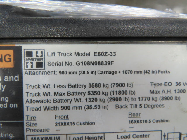 Hyster E60Z-33 Forklift Steering Column Bracket Adjustable