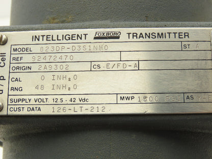 Foxboro 823DP-D3S1NM0 Electronic Pressure Transmitter 12.5-42VDC 1500PSI