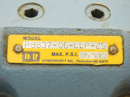 Dynex/Rivett P8837-06-LLP-25 Balanced Spool Valve Pressure Control 40-500psi