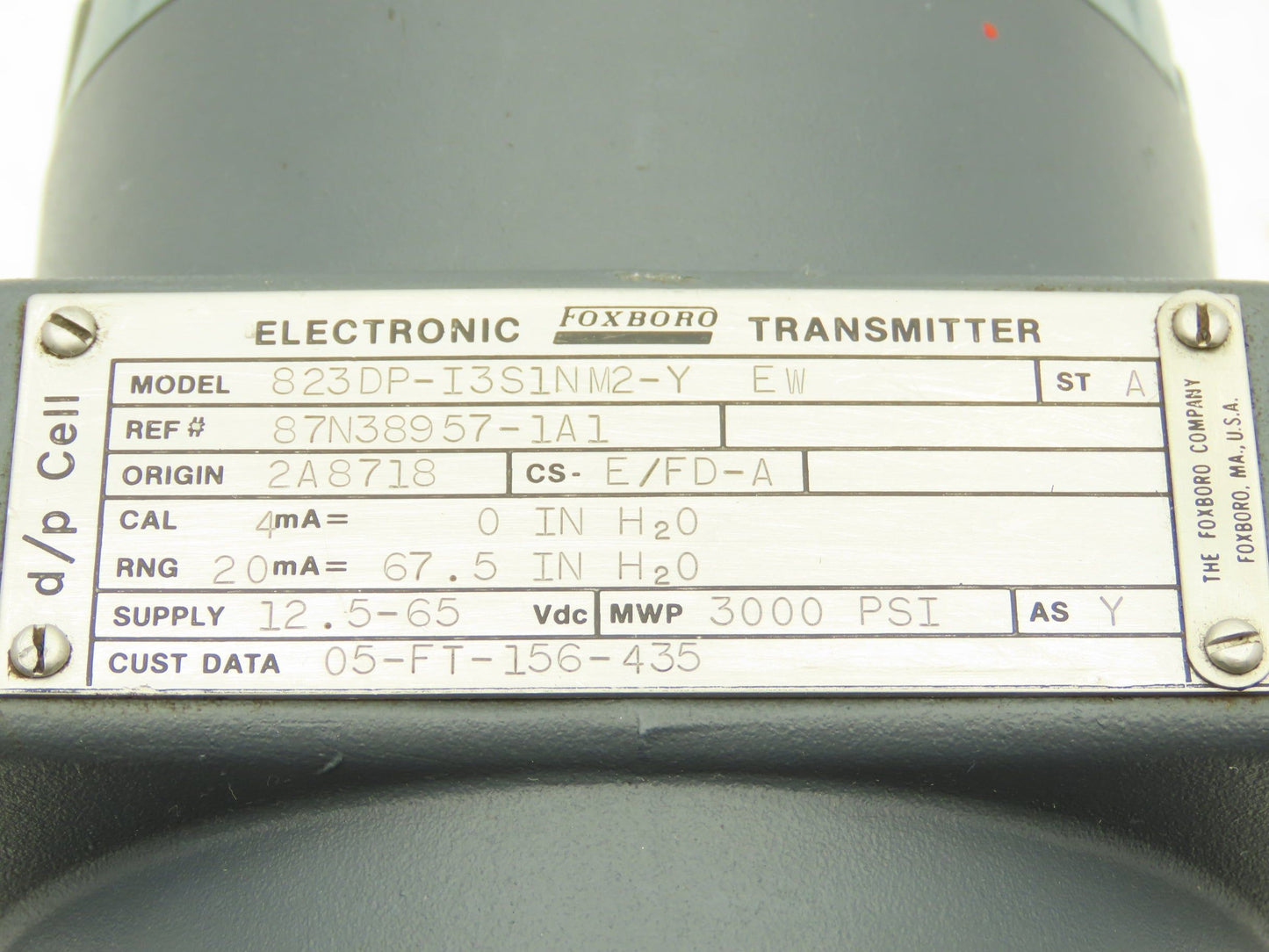 Foxboro 823DP-I3S1NM2-Y EW Electronic Pressure Transmitter 12.5-65VDC 3000PSI