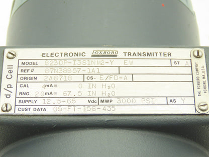 Foxboro 823DP-I3S1NM2-Y EW Electronic Pressure Transmitter 12.5-65VDC 3000PSI