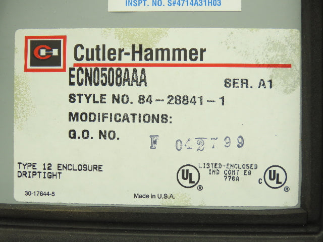 Cutler Hammer Motor Starter **Enclosure Only**