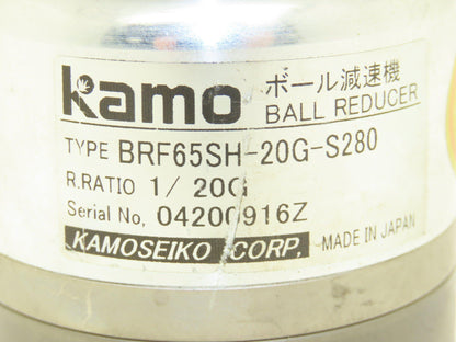 Kamoseiko BRF65SH-20G-S280 Kamo Zero-Backlash Inline 20:1 Ball Reducer 8mm x12mm