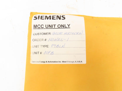 Siemens Furnas Combination Motor Starter Bucket 10Hp 480V 3ph Size 1