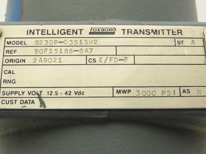 Foxboro 823DP-D3S1SM2 Electronic Pressure Transmitter 12.5-42VDC 3000PSI