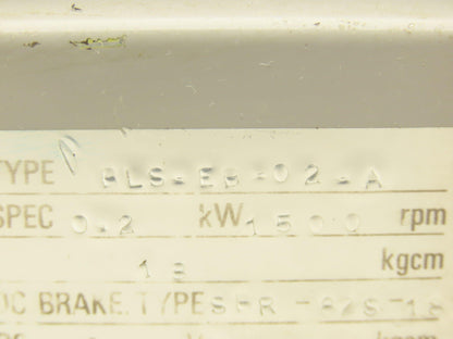 Shinko BLS-EB02-A AC Servo Motor 0.2kW with 1500rpm 24vdc Brake