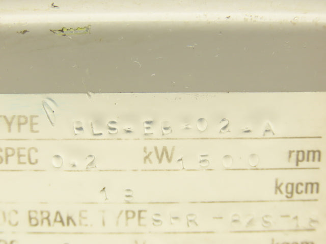 Shinko BLS-EB02-A AC Servo Motor 0.2kW with 1500rpm 24vdc Brake