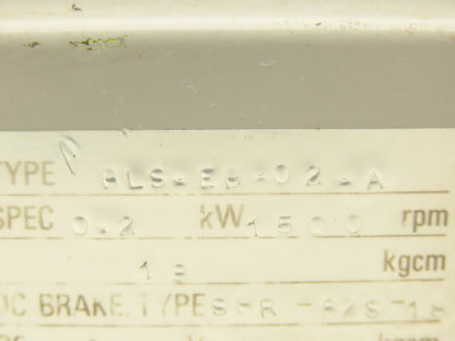 Shinko BLS-EB02-A AC Servo Motor 0.2kW with 1500rpm 24vdc Brake