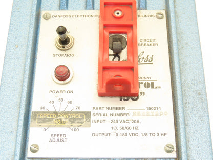 Danfoss 150314 Cycletrol 150 3hp DC Drive 240VAC 1ph 20A Input 0-180VDC Output
