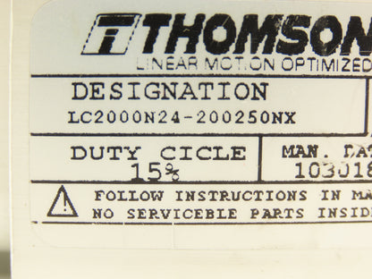 Thomson LC2000N24-200250NX Linear Actuator 200mm Stroke 24VDC 15mm/s 2000N