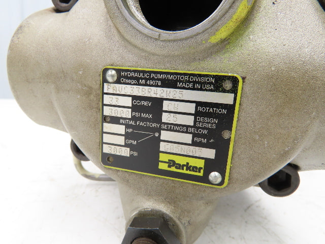 Parker PAVC33BR42W25 Variable Hydraulic Piston Pump 15gpm 3000psi 33cc/rev