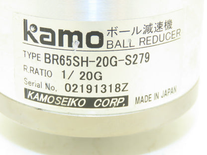 Kamoseiko BR65SH-20G-S279 Kamo Zero Backlash 20:1 Inline Ball Reducer 8mm x 12mm