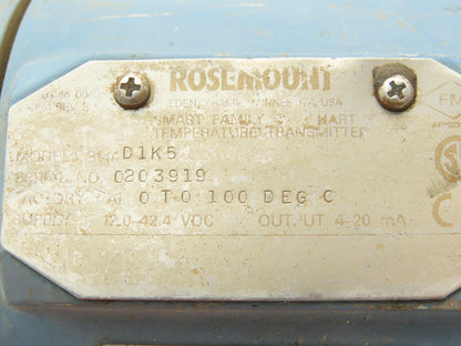 Rosemount D1K5 D1K5 Temperature Transmitter 0-100°C Haz Loc 1/2" NPT