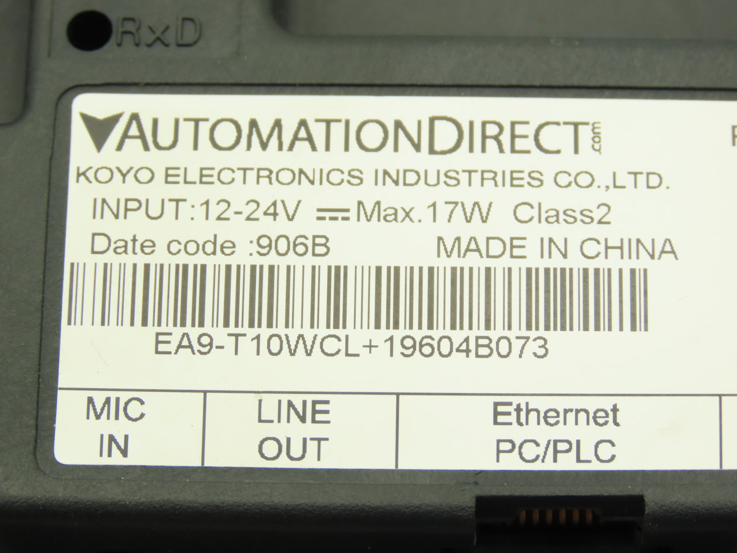 Automation Direct EA9-T10WCL Touch Screen HMI Control Panel Display 12-24vDC