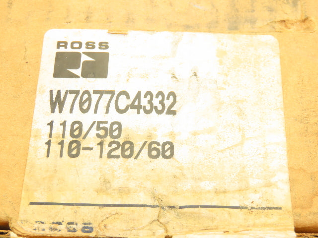 Ross Controls W7077C4332 Pneumatic Dual Solenoid Air Valve 14.5-145psi 110-120v