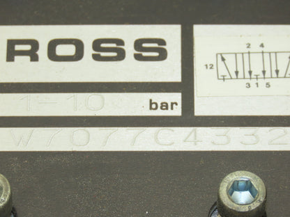 Ross Controls W7077C4332 Pneumatic Dual Solenoid Air Valve 14.5-145psi 110-120v