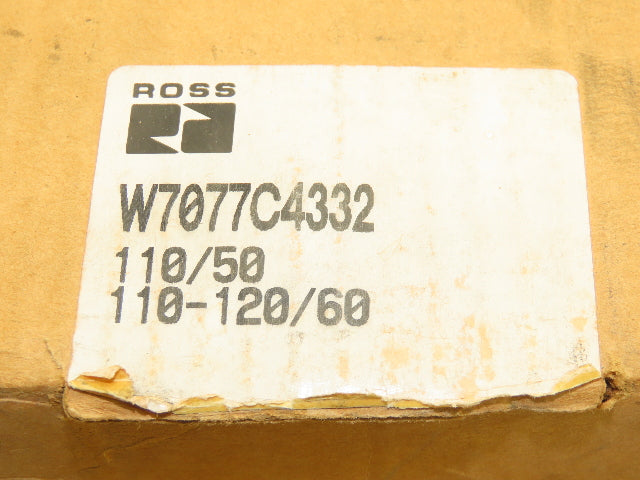 Ross Controls W7077C4332 Pneumatic Dual Solenoid Air Valve 14.5-145psi 110-120v