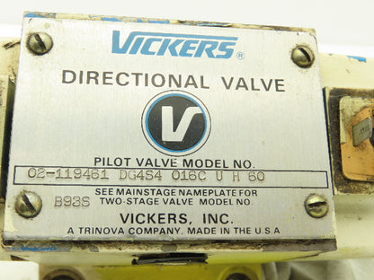 Vickers DG4S4 016C U H 60 Hydraulic Directional Control Solenoid Valve 24VDC