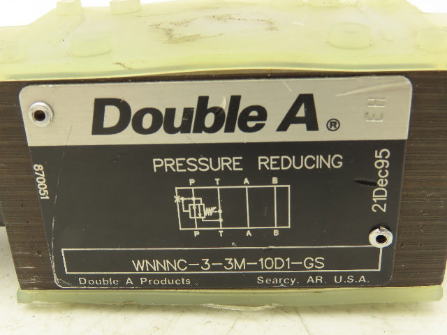 Double A WNNNC-3-3M-10D1-GS Hydraulic Pressure Reducing Relief Valve