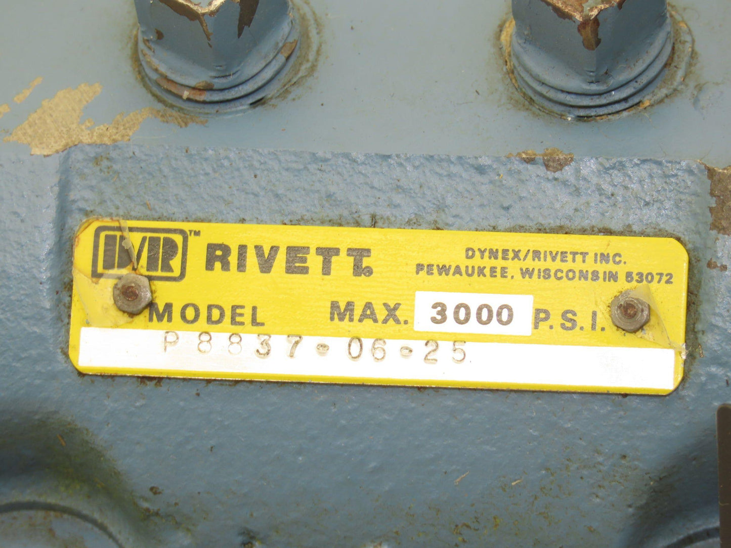 Dynex/Rivett P8837-06-25 Hydraulic Pressure Reducing Control Valve 3000psi