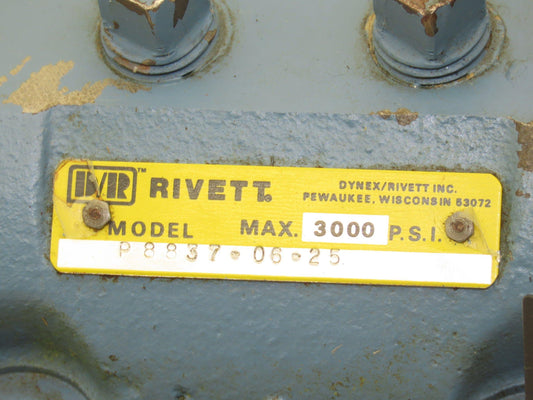 Dynex/Rivett P8837-06-25 Hydraulic Pressure Reducing Control Valve 3000psi
