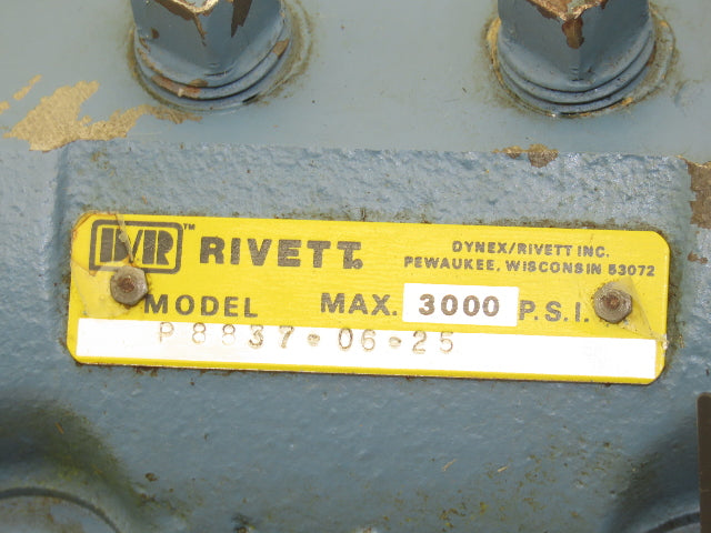Dynex/Rivett P8837-06-25 Hydraulic Pressure Reducing Control Valve 3000psi