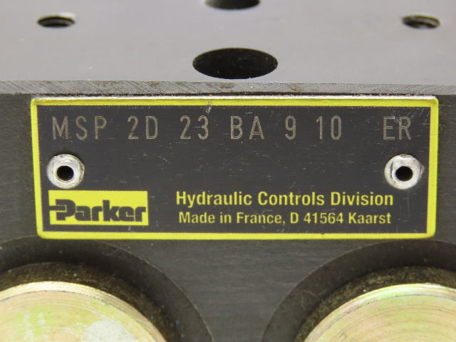 Parker MSP2D23BA910 Hydraulic Manifold Valve Block 2-Station Cetop 3