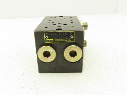 Parker MSP2D23BA910 Hydraulic Manifold Valve Block 2-Station Cetop 3