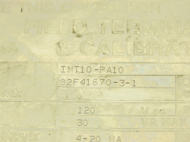 Foxboro IMT10-PA10 Magnetic Flow Transmitter 120VAC I/A Series