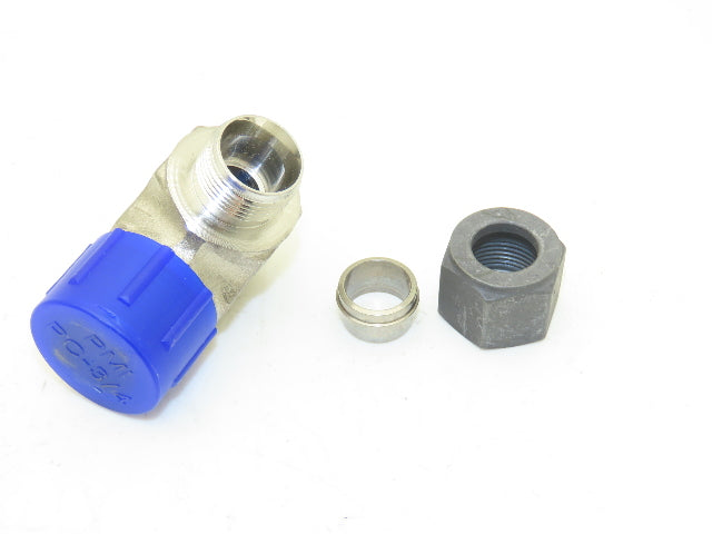Parker 8-12 CBZ-SS Stainless Steel Single Ferrule Compression Tube NPT Lot of 8