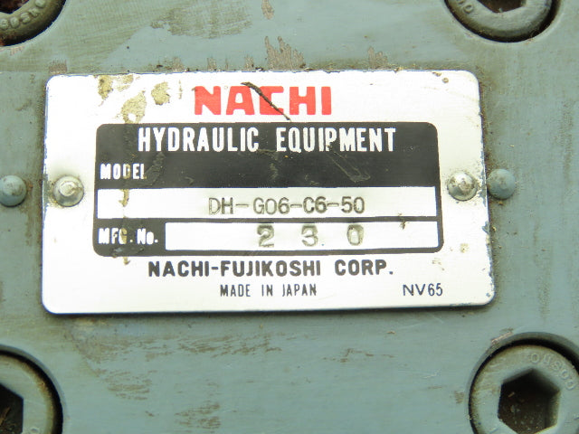 Nachi DH-G06-C6-50 Hydraulic Directional Control Valve DSS-G06-C6