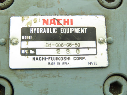 Nachi DH-G06-C6-50 Hydraulic Directional Control Valve DSS-G06-C6
