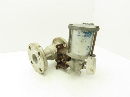 Jamesbury 5150 31 3600TT 2" Flanged Ball Valve Pneumatic Air Actuated 316SS