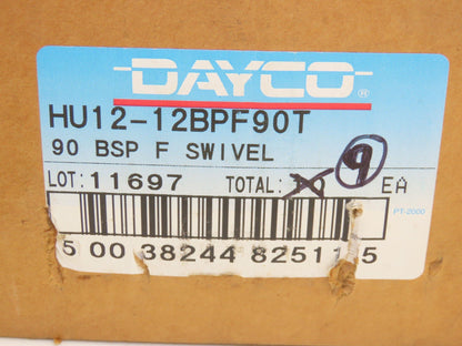 Dayco HU12-12BPF90T 3/4" Female DIN 24 Light Swivel 90° Elbow Lot of 9