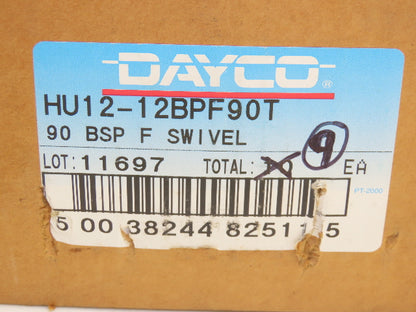 Dayco HU12-12BPF90T 3/4" Female DIN 24 Light Swivel 90° Elbow Lot of 9