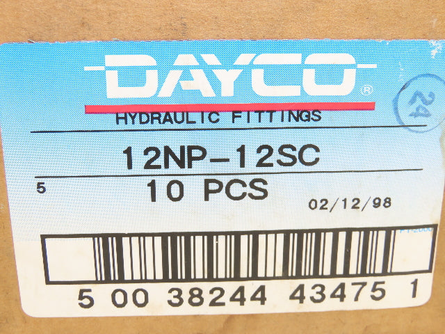 Dayco 12NP-12SC 3/4" Male NPTF Pipe Coupler Hydraulic Crimp Hose End Lot of 10