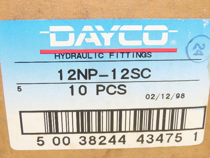 Dayco 12NP-12SC 3/4" Male NPTF Pipe Coupler Hydraulic Crimp Hose End Lot of 10