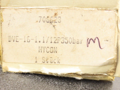 Hydac DVE-16-1.1/12P350bar Hycon Needle Cartridge Valve Size 16 5000psi Direct