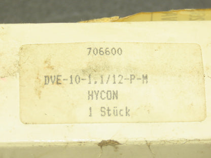 Hydac DVE-10-1.1/12-P-M Hycon Needle Cartridge Valve Size 10 5000psi Direct