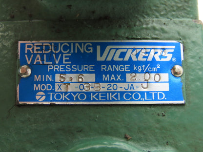 Vickers XT-03-B-20-JA-J Hydraulic 3/8" NPT Manual Pressure Reducing Valve