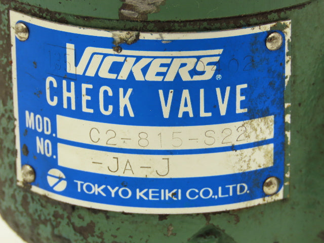 Vickers C2-815-S22-JA-J 3/4" Hydraulic Check Valve