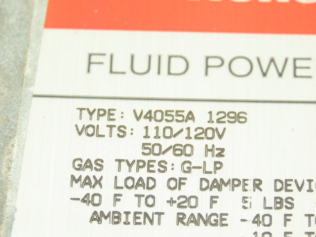 Honeywell V4055A 1296 Fluid Power Gas Valve On/Off Actuator 120V