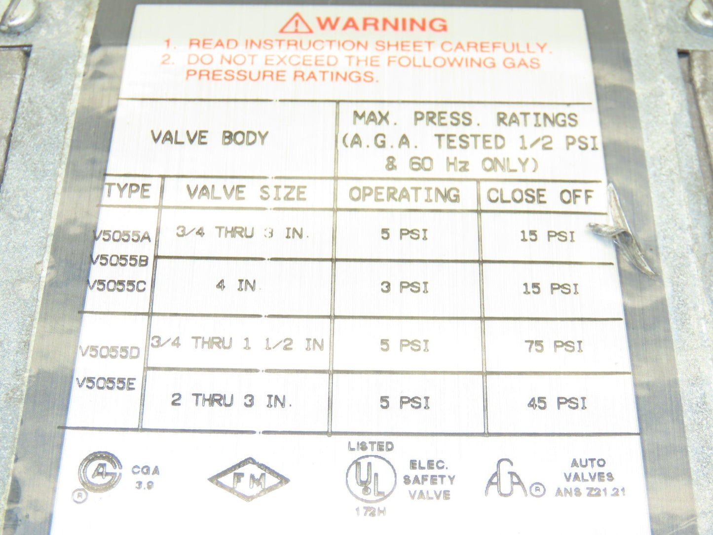 Honeywell V4055A 1296 Fluid Power Gas Valve On/Off Actuator 120V